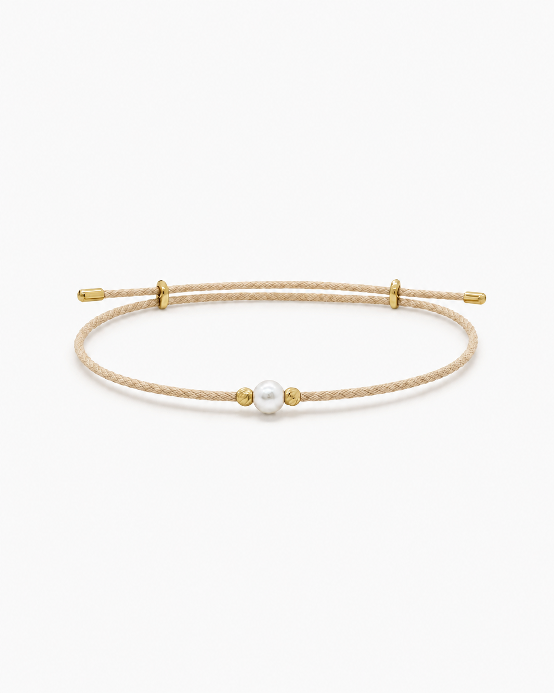 Gold bracelet with a pearl on a white background #Color_