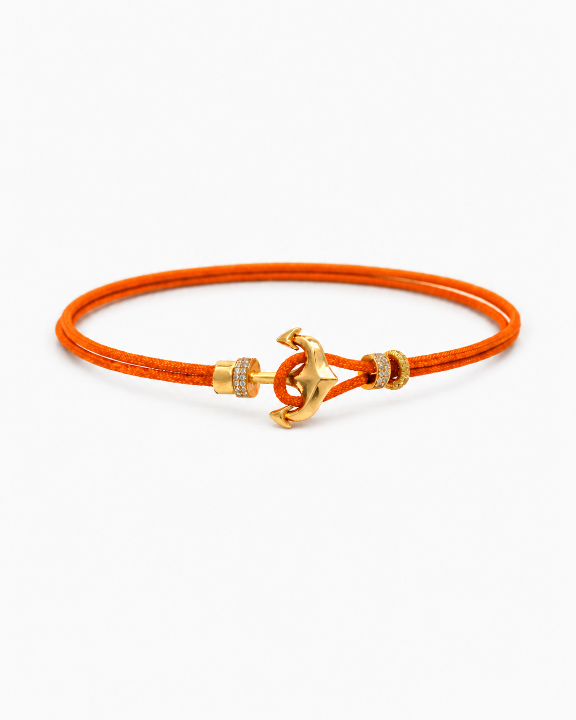 Orange bracelet with gold clasp on a white background #Color_Orange