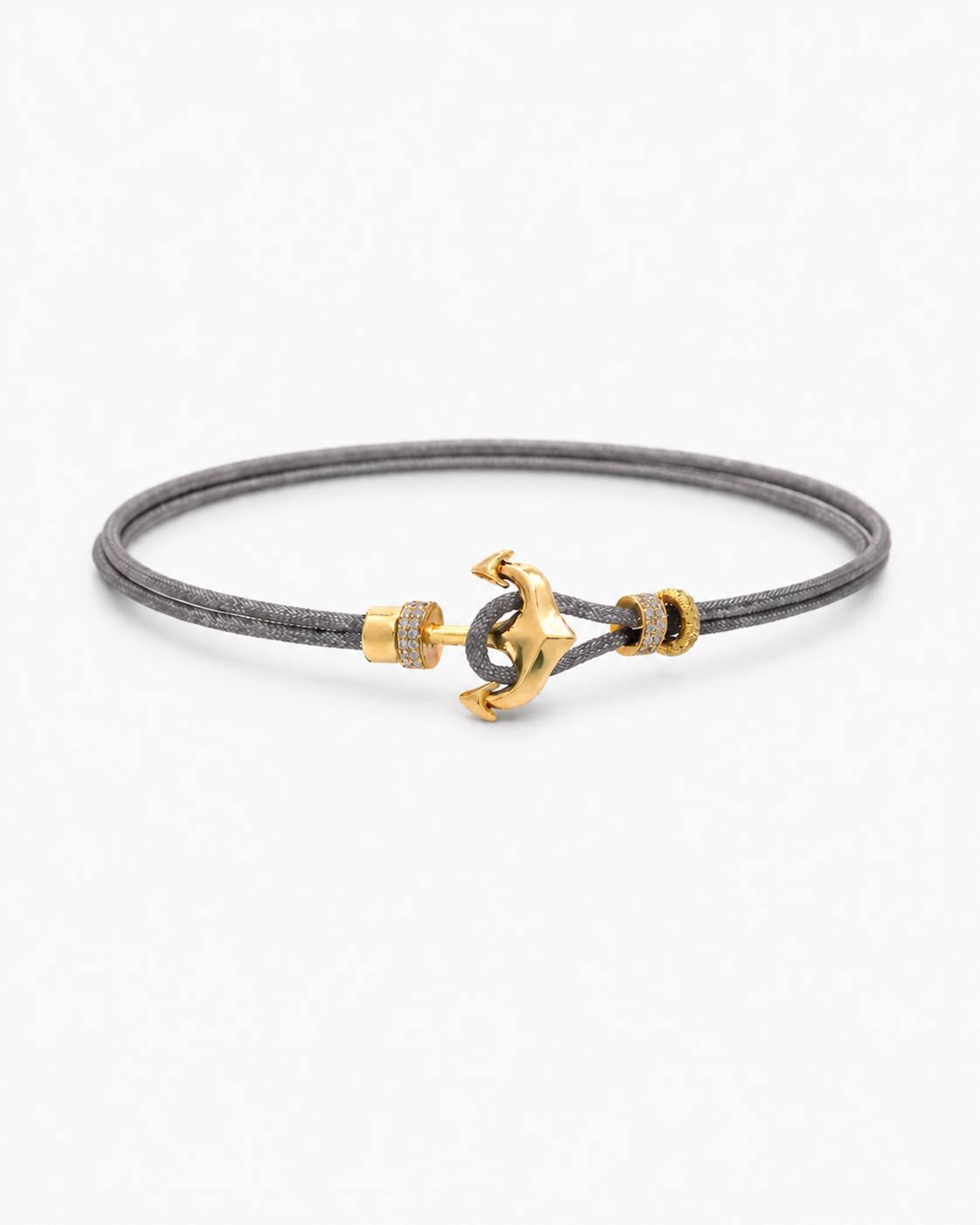 Bracelet with anchor design on a white background #Color_Silver